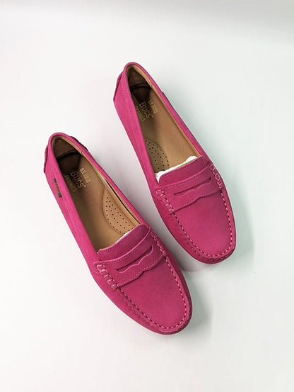 G.H. BASS Women's Dylan Driver Moc Loafers Magenta Suede Size 7.5 (MSRP $165)