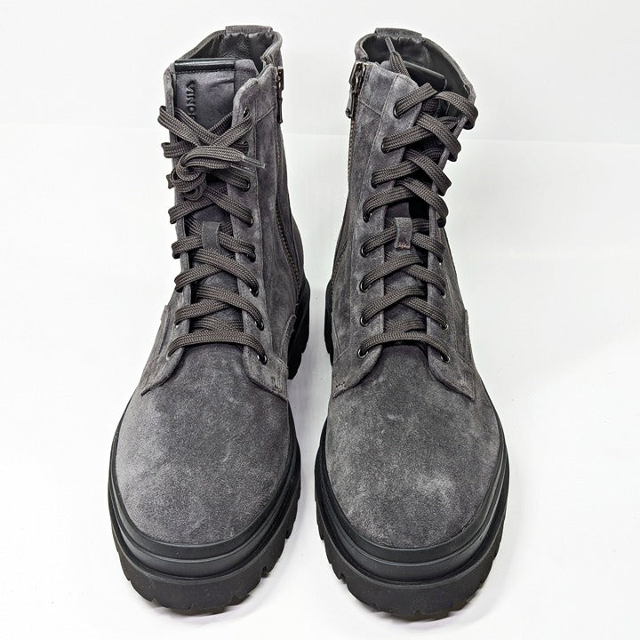 Vince Men's Raider Lace Up Boots in Graphite Suede Size 12 (MSRP $395)