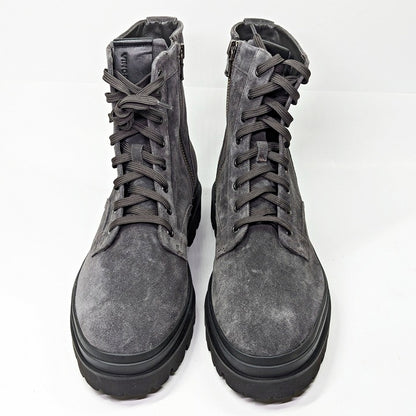 Vince Men's Raider Lace Up Boots in Graphite Suede Size 12 (MSRP $395)