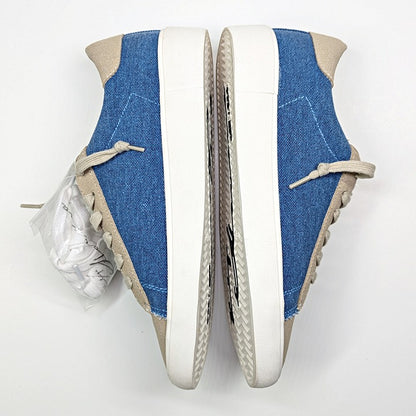 NWOB Vintage Havana Dalia Womens Denim Multi Leather Sneakers Size 8.5 MSRP $150